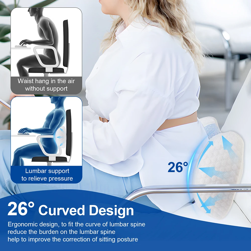 Waist Massage Pillow Airbag Waist Spine Support Massager Back Vibration Massage Pillow Electric Lumbar Traction Support Cushion