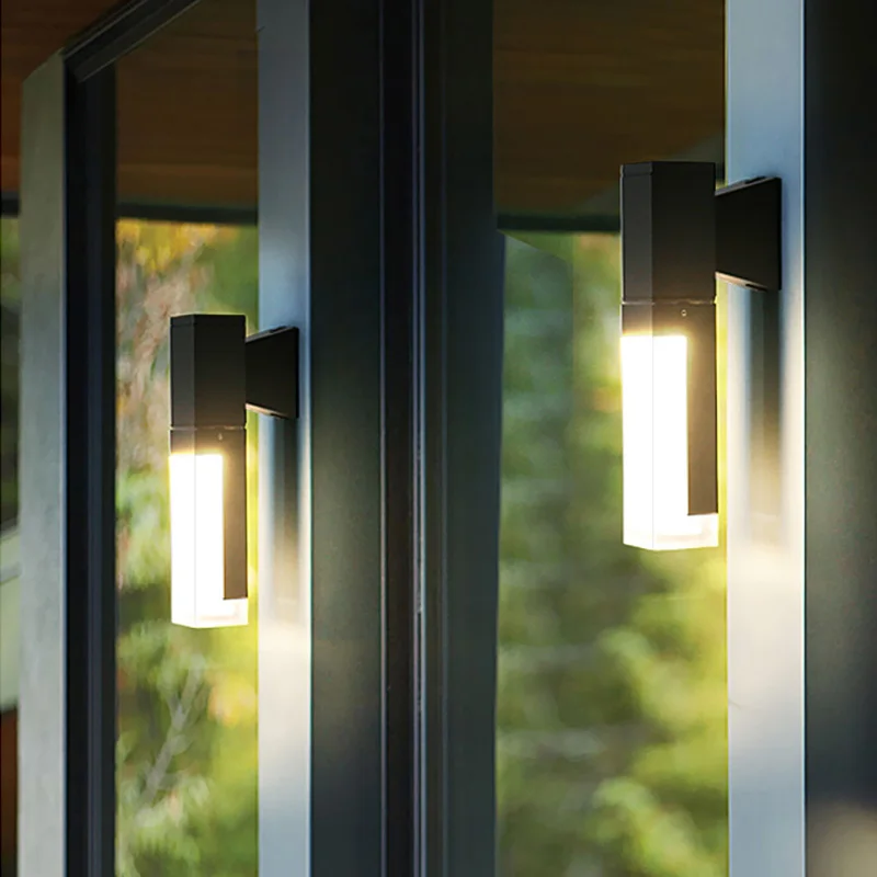 Nordic minimalist modern LED home corridor light, outdoor waterproof dual head wall light