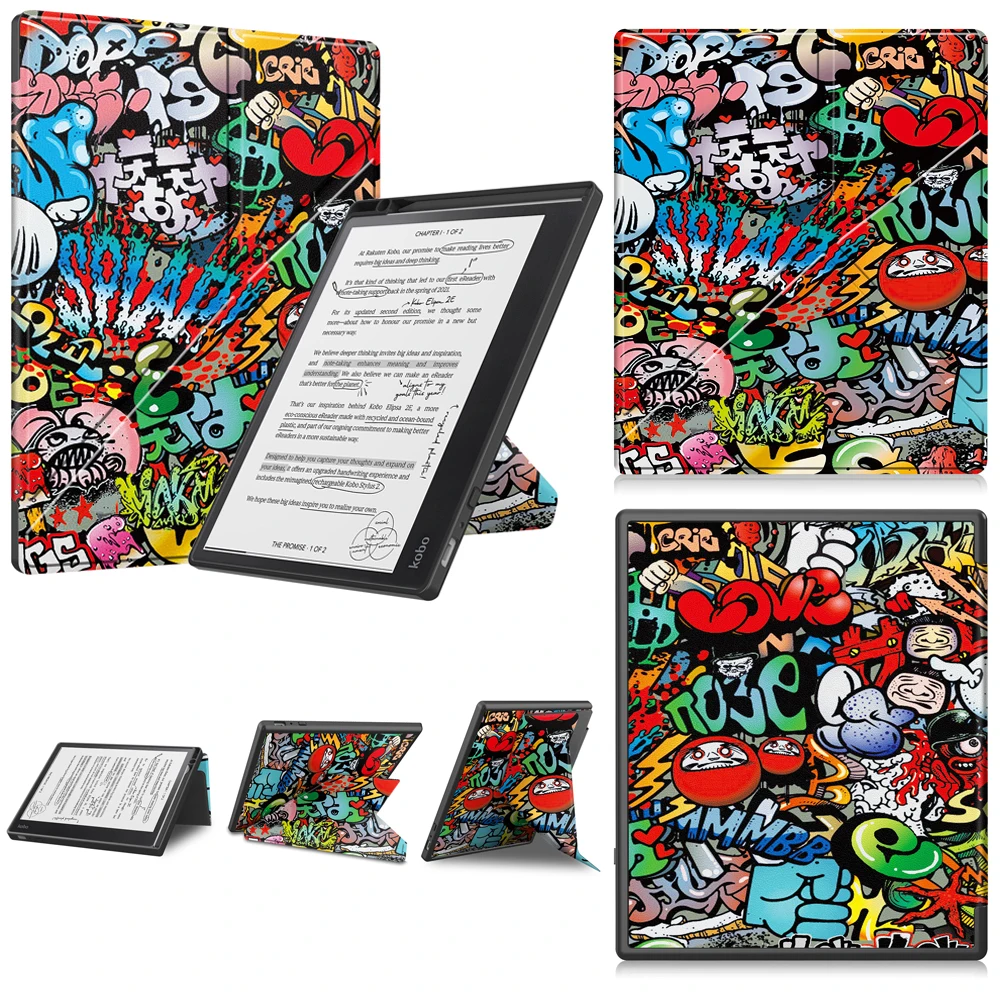 Premium PU Leather Kobo Elipsa 2E Cover with Pencil Holder - 10.3-Inch E-Reader Case with Sleep/Wake Feature & Stand