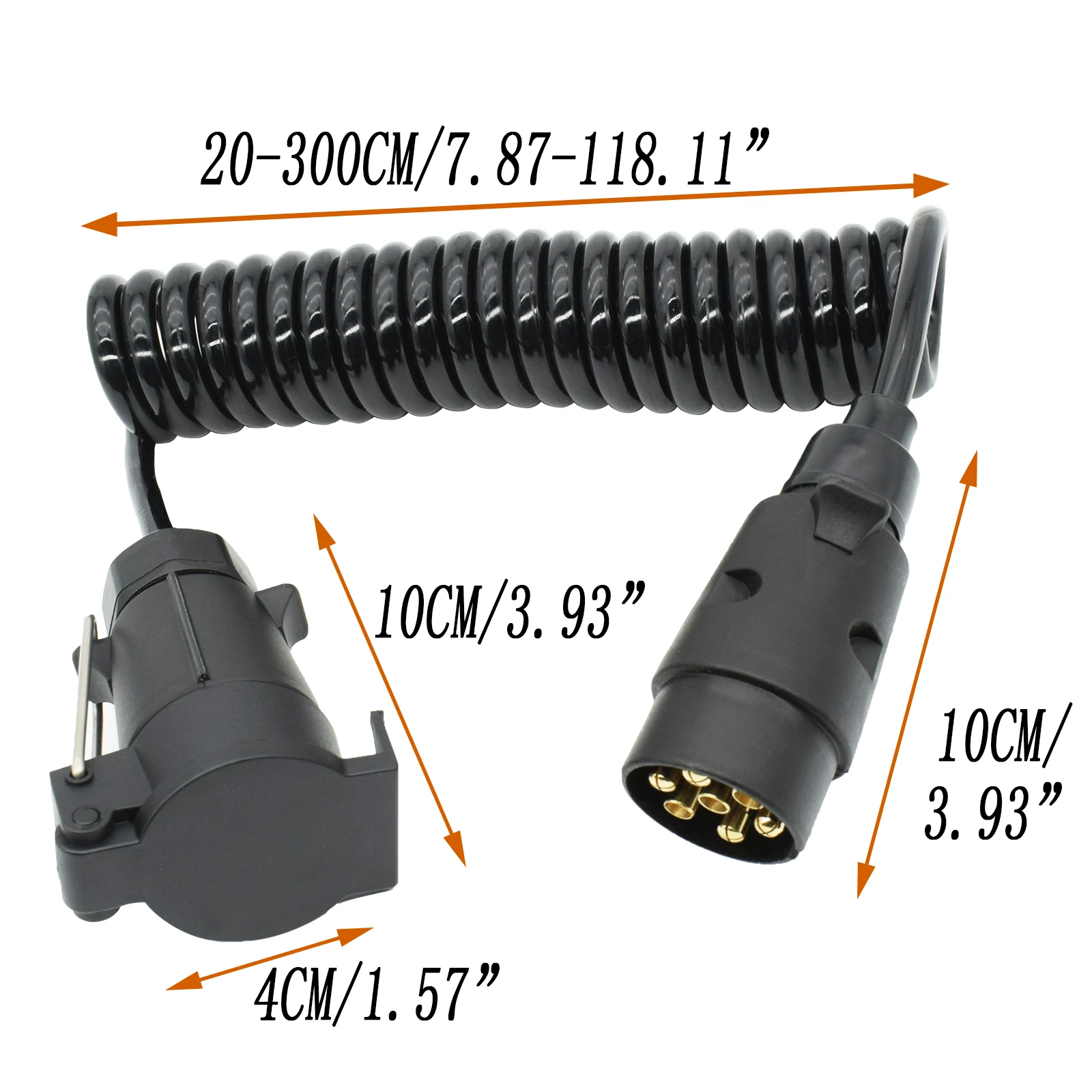 Heavy-Duty Towing Trailer Extension Cable with Male-Female Connectors