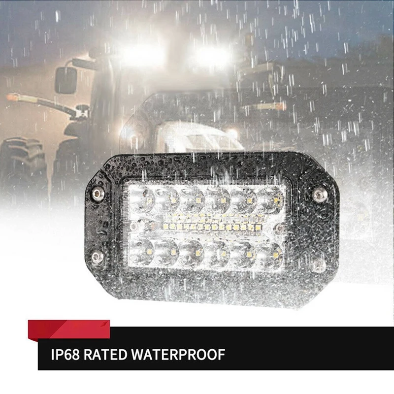 플러시 마운트 작업 조명, 슈퍼 브라이트 스포트라이트, 자동차 헤드라이트, 26 LED, 12V, 6 인치, 4 개
