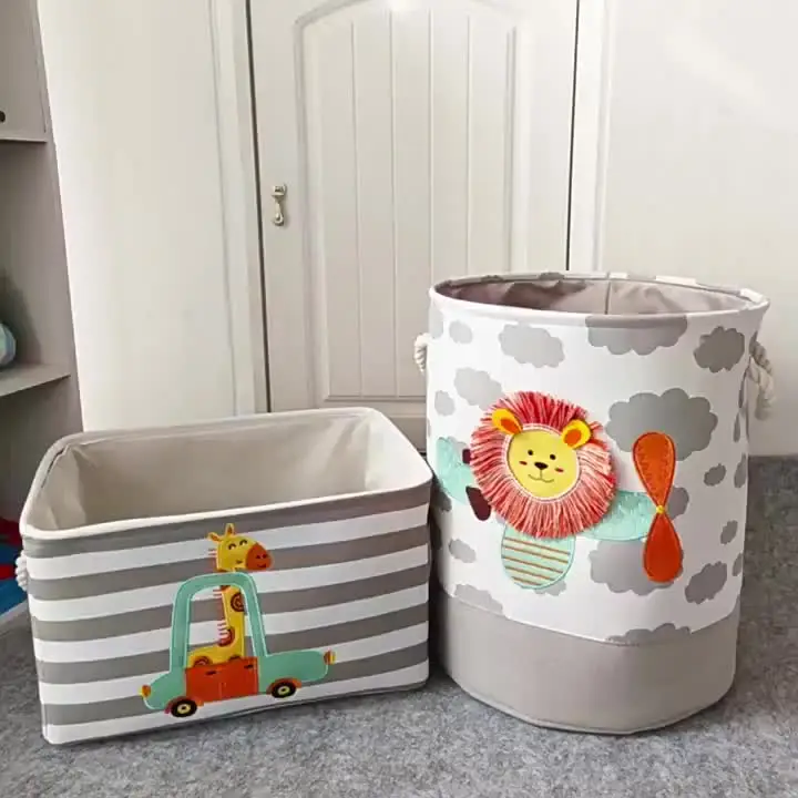 Personalized Forest Animal Laundry Hamper For Kids - Custom Name Toy Bin, Collapsible Storage With Handles For Nursery, Bedroom & Bathroom