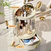 25 360°Rotating Makeup Organizer Large Capacity Cosmetics Storage Vanity Shelf  Countertop  Luxury Spinning Storage Display Case 3
