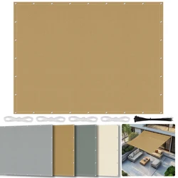 Premium Sun Shade Cloth with Grommets - Rectangle Canopy Pergola Cover, 98% UV Block - 4x5M (Sand)