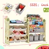 Kids Bookshelf Toy Storage Organizer, Multi-functional Nursery Organizer Kids Furniture Set Toy Storage Cabinet Unit with Shelf 6