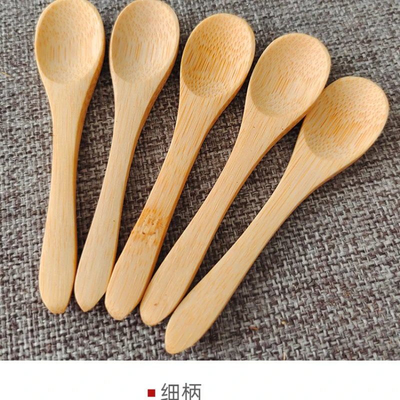 5Pcs Ice Cream Spoon Mini Easy Clean Wear-resistant Natural bamboo Wooden Honey Children's Spoon Yogurt for Kitchen wooden spoon