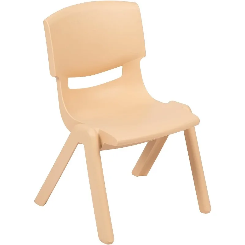 Adjustable Classroom Activity Table with 6 Stackable Chairs, Rectangular Plastic Activity Table for Kids, 24" W x 48" L, Natural