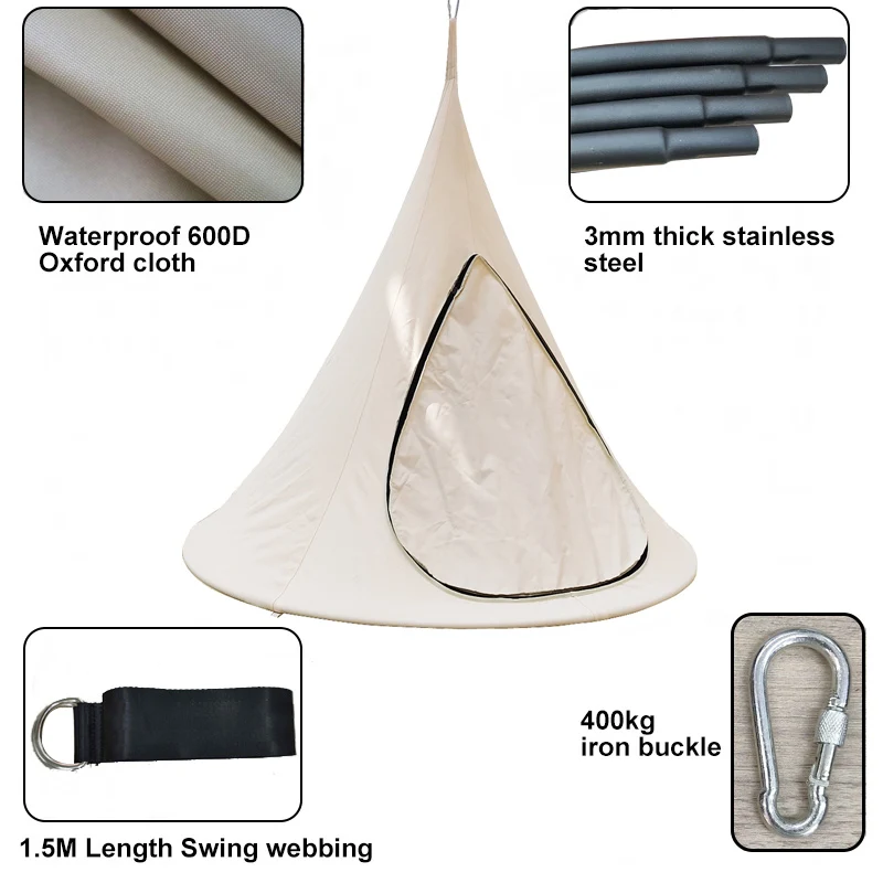 180CM Outdoor Camping Leisure with Mosquito Net and Door Hanging Sofa Tent Butterfly Swing Hammock Hanging Chair Slightly Waterp