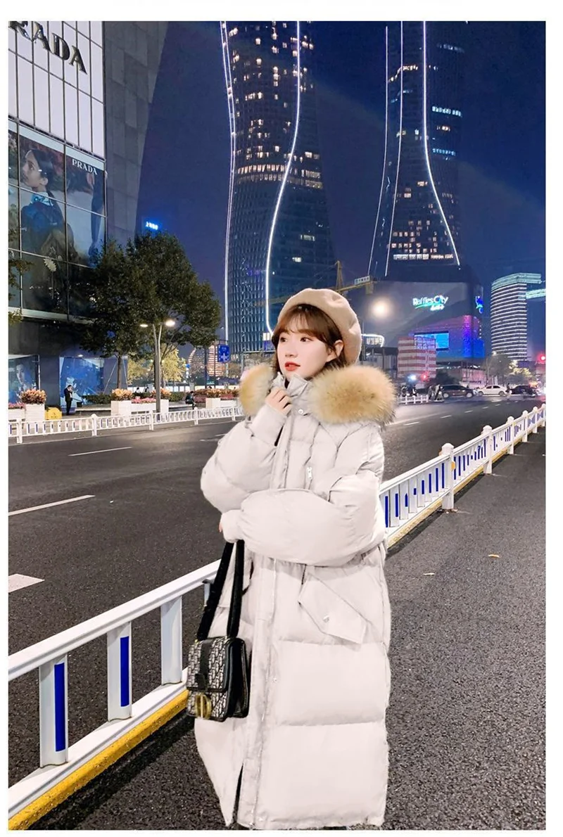 Large Down Cotton Jacket Women Winter  Korean Version Medium Length Bread Jacket Loose Cotton JacketThickened Cotton Jacket