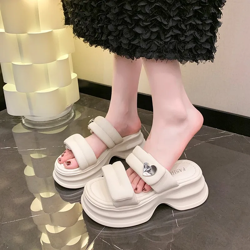 

New popular summer 2024 internet celebrity thick soled open toe beach sandals