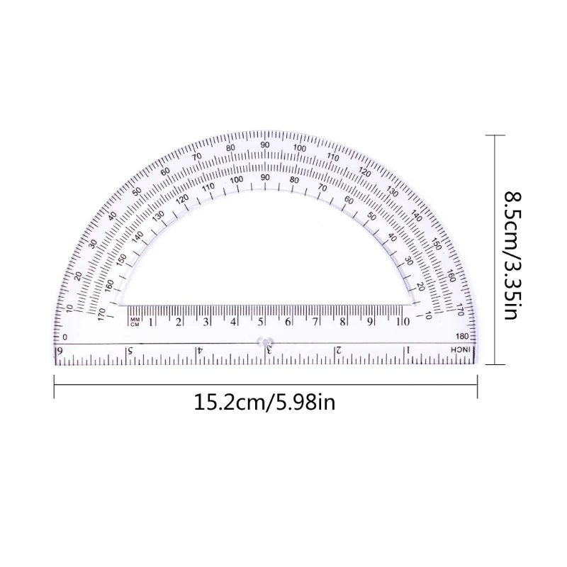 5Pcs 투명 플라스틱 각도기 180 각도기 6 인치 각도기 학교 사무실 기하학 제도 도면