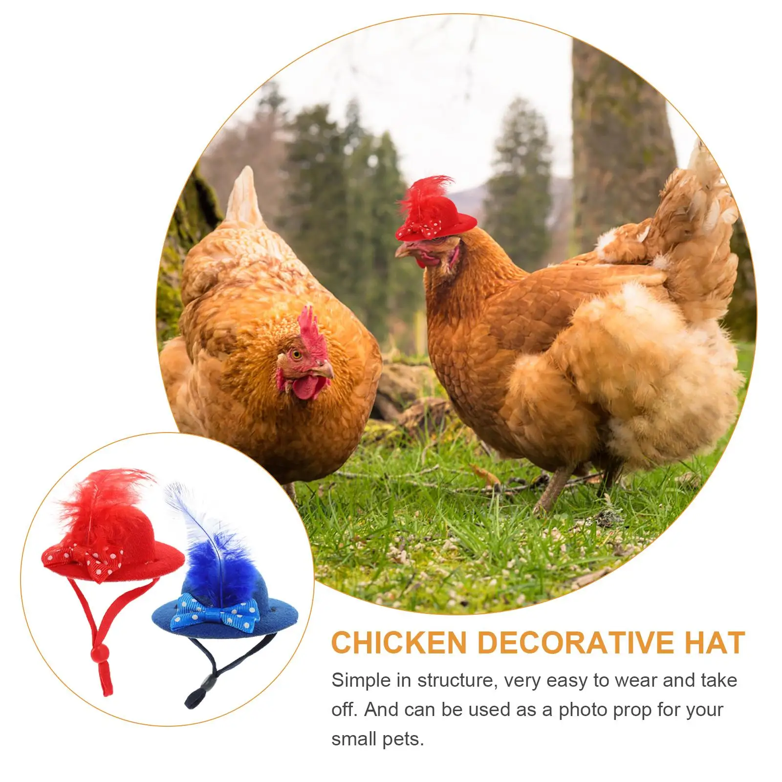 2 Pcs Mini Pet Hats Adjustable Elastic Chin Strap 8cm Yellow Butterfly for Chicken Hen Bird Photo Prop Cute Decorative