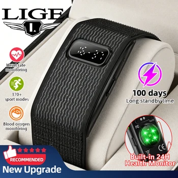 LIGE Nuovo Smartwatch con Schermo Digitale per Uomo, Monitoraggio della Frequenza Cardiaca 24 Ore, Braccialetto Intelligente con Monitoraggio della Salute AI, Notifiche di Chiamate in Arrivo