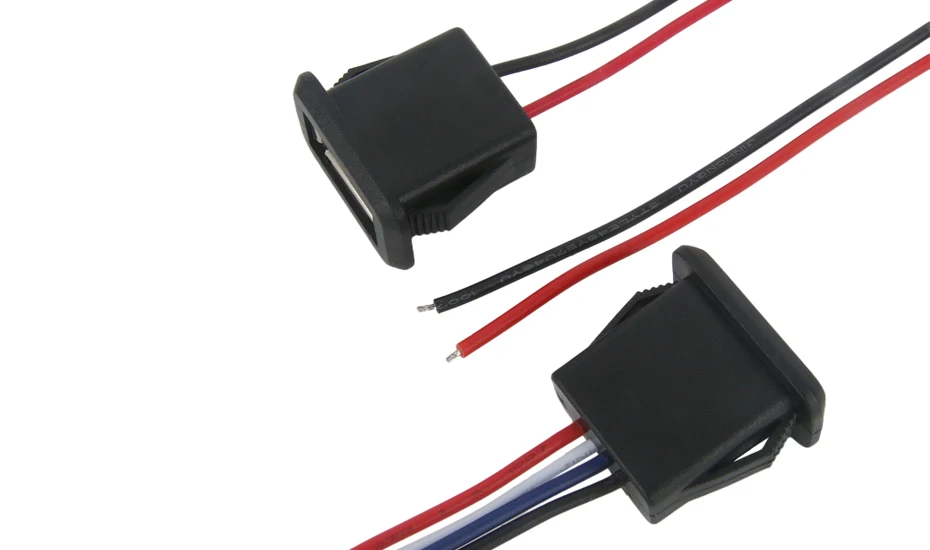 Description Picture 4 of item1-10pcs 2 Pin 4 Pin USB 2.0 Female Power Jack 2P 4P USB 2.0 Charging Port Connector Data Interface with Cable USB Charger Socket