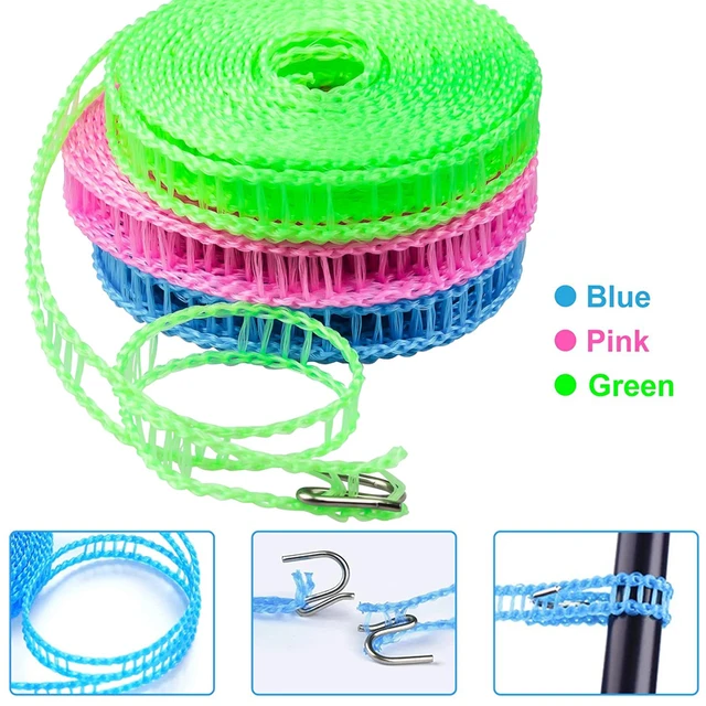 Cloth Line for Drying Clothes Nylon Cotton Rope 20 Mtr Pack of 4  (Multicolour)