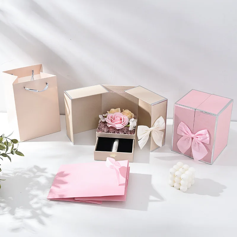 Bow Roses Double Door Gift Box For Girlfriend 2022 Hot Luxury ...