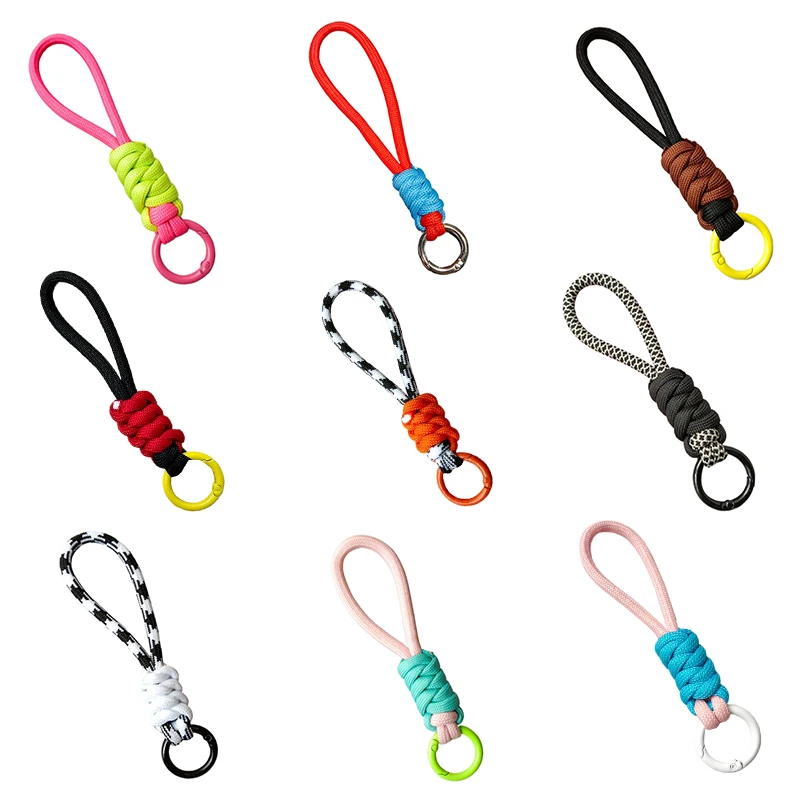 Kreative Anti-Lost Knoten Nylon Seil Schlüssel ring bunte geflochtene Lanyard Schlüssel bund für Frauen Männer Auto Rucksack Anhänger Zubehör Geschenk – Detail 6