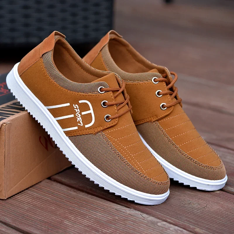 Hot Men's Brand Canvas Shoes Lightweight Sneakers Autumn Men  Breathable Vulcanized Shoe Lace Up Work Footwear Man Drive Shoe 3