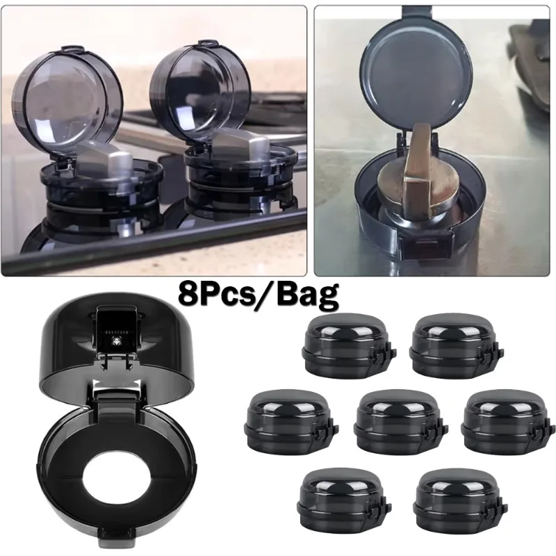 2/4/8Pcs Universal Stove Knob Covers Child Safety Plastic Kitchen Safety Guards Gas Oven Lock Protectors Home Cookware Security