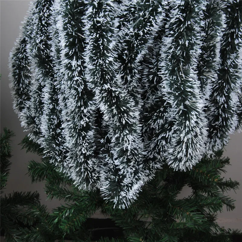 200cm Colorful Christmas Decoration Bar Tops Ribbon Garland Christmas Tree Ornaments White Dark Green Cane Tinsel Party Supplies