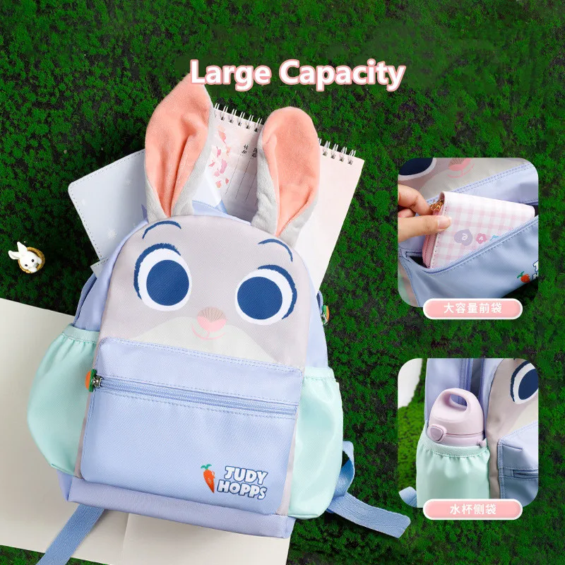 Disney Judy Girl Kindergarten Backpack Student Shoulder Orthopedic School Bag Large Capacity Light Water Proof Gifts Mochilas