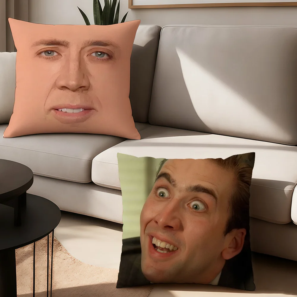 배우 뉴 팝 N-Nicolas C-Cage 재미있는 베개 케이스 사무실 쿠션 소파 ..