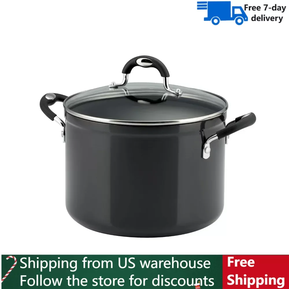 

8 Qt Style Gray Non Stick Covered Stock Pot Pots for Kitchen Cookware Set Cooking Pots Sets Cookware Kits Free Shipping Pan Pans