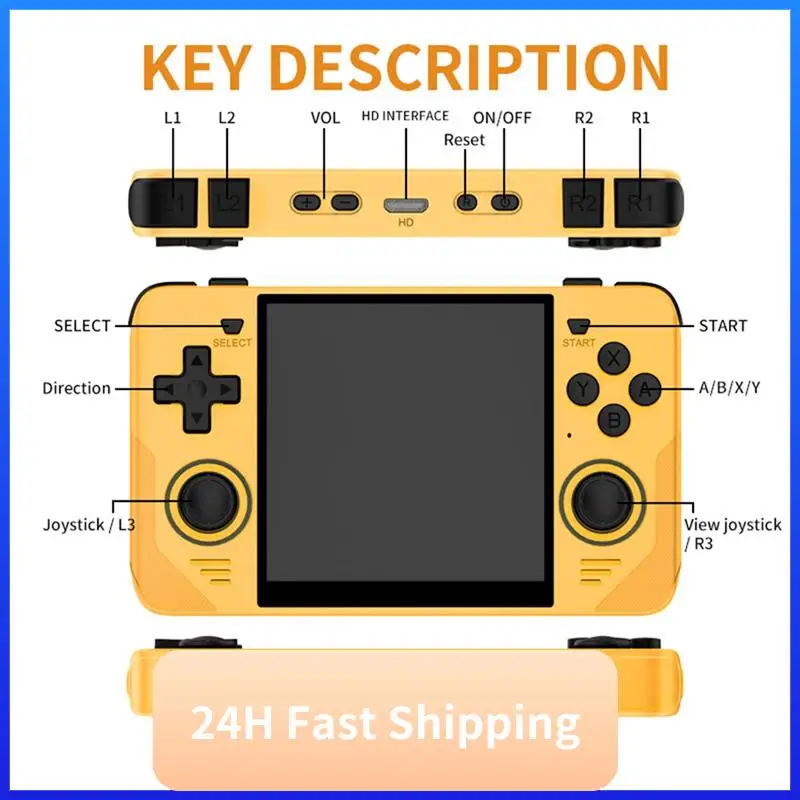 T30C New RGB30 4 Inch Ips Screen Handle Game Console Built-In WIFI RK3566 Open-Source Retro Handheld Game Console For Kids