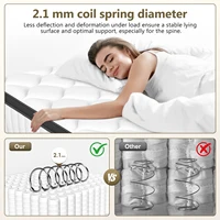 Матрас Daccormax Pocket Spring 22 см, 7-зонный эргономичный дизайн, средней жесткости, дышащий чехол, снятие давления и поддержка позвоночника — изображение 3