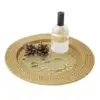 Round Rattan Charger Plate Fruit and Bread Tray Counter Food Snack Serving Tray for Bathroom Sundries Coffee Table Countertop 2