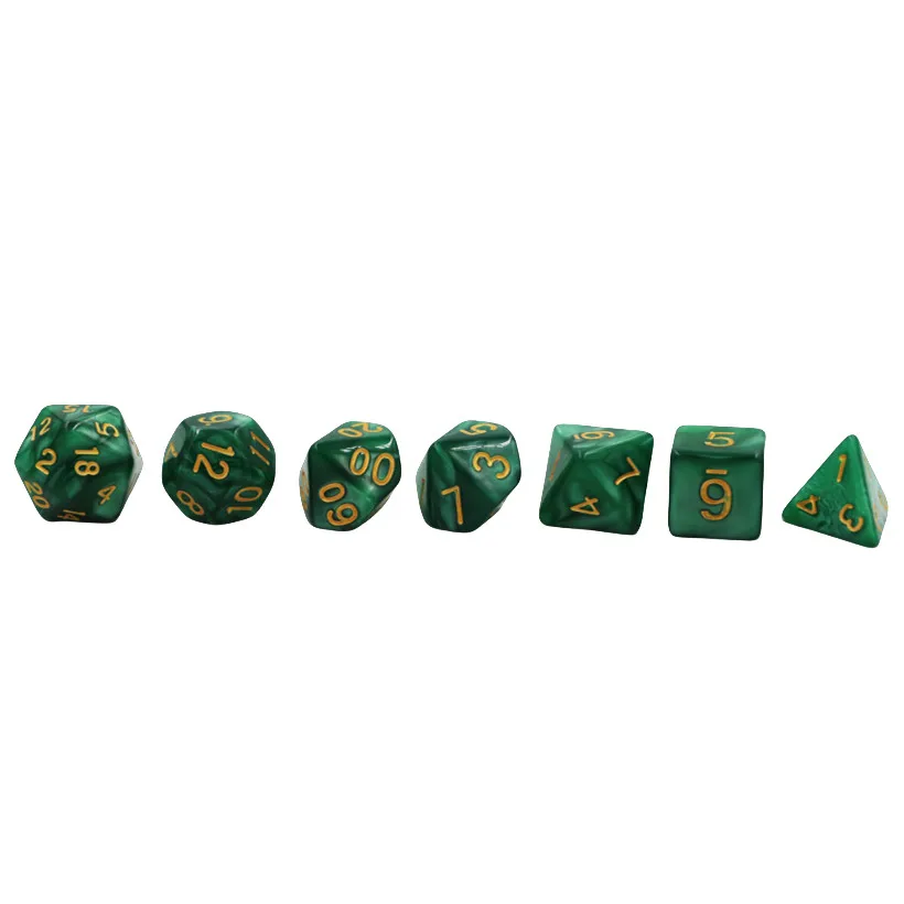 Double-sided Digital Dice Resin Desktop Entertainment Games Party Toys Polyhedral DND Dice Desktop Role-playing Supplies 7pcs