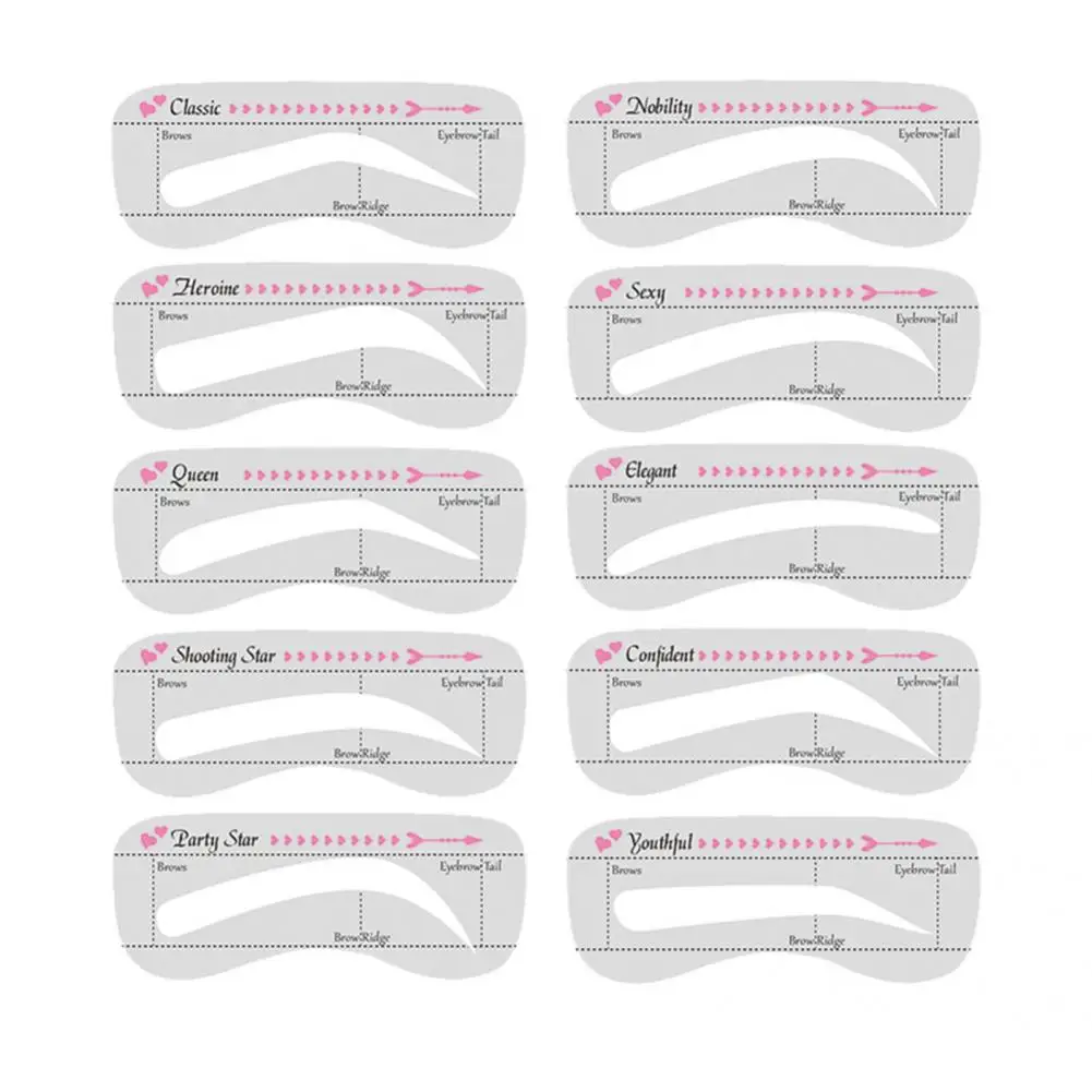 Universal Eyebrow Tools Beginners Friendly Eyebrow Template Skin-friendly Cost-saving Stencils for Female