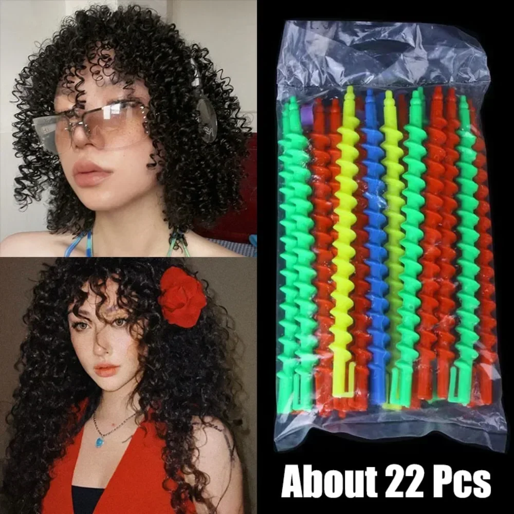 Hair Curling Tools Plastic Spiral Perm Stick Heatless Hair Curler Women Curly Hair Rollers No Heat Curls Cold Perm Bar Barber Styling Tool