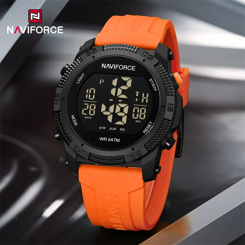 

NAVIFORCE Original Electronic Watches for Men Luxury Fashion 50m Waterproof Silicone Band Male Calendar Wristwatch Reloj Hombre
