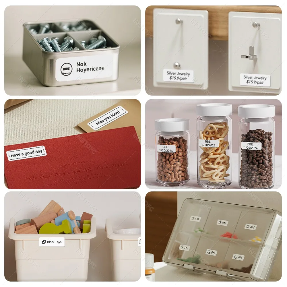 12-15mm Thermal Label Printer Similar as D11 D110 D101 Marklife P15 Mini Label Maker Pocket Label Machine with Adhesive Labels