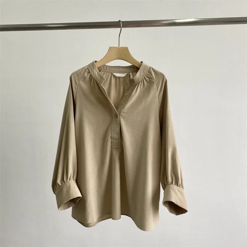 

2022 Autumn New Retro Nine sleeve Shirts Blouses for women