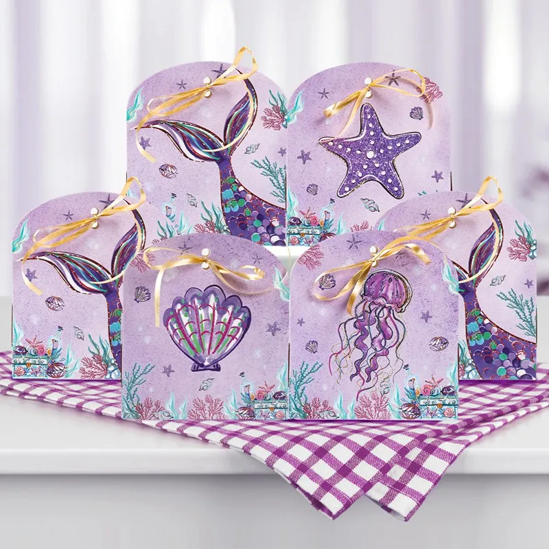 Description Picture 4 of itemMermaid Candy Box Under The Sea Theme Little Mermaid Tail Birthday Party Decoration Kids Favors Gift Girl Baby Shower Supplies