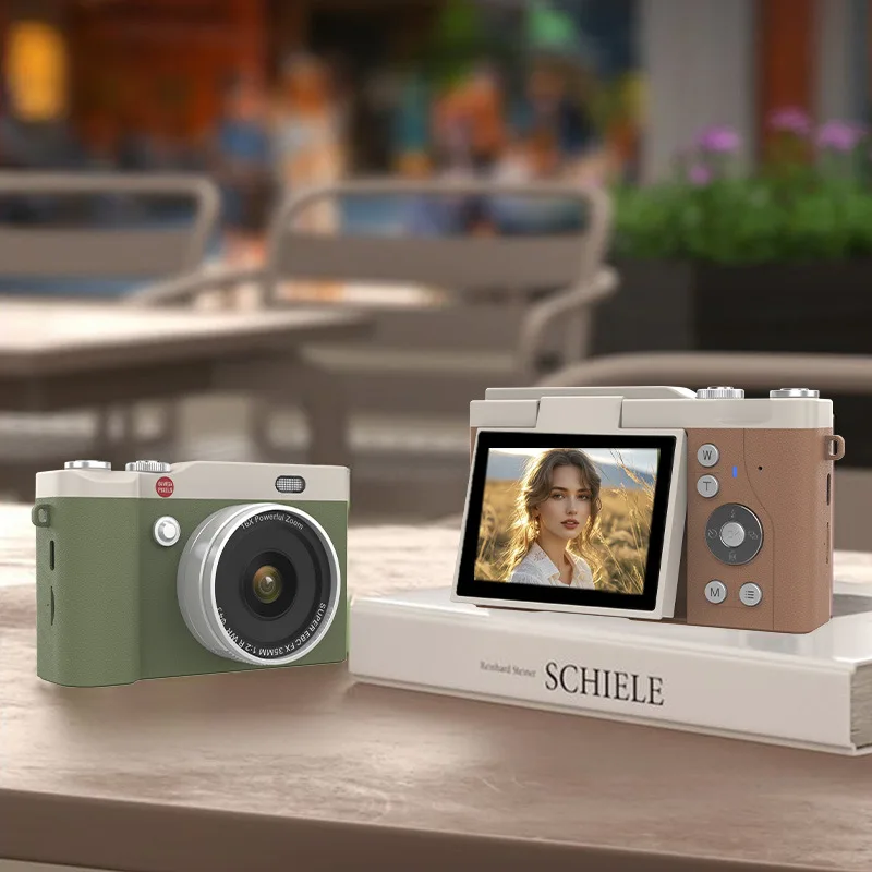 Cross-border Flip Screen Retro Campus Student Digital Camera CardCCDMicro SLR Camera HD Pixel Photography