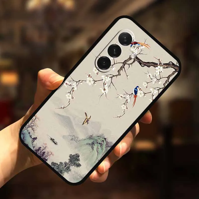 3D Flower Soft Relief Emboss Silicone Back Cover TPU Protector