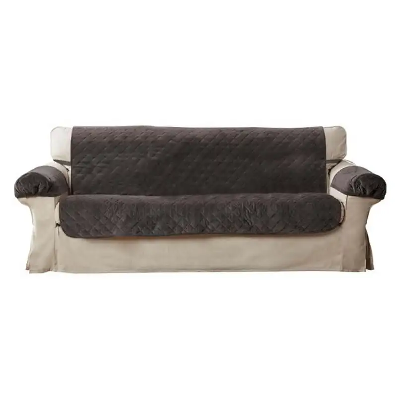 

Quilted Plush Sofa Pet Cover Multipurpose Furniture Protector, Chocolate