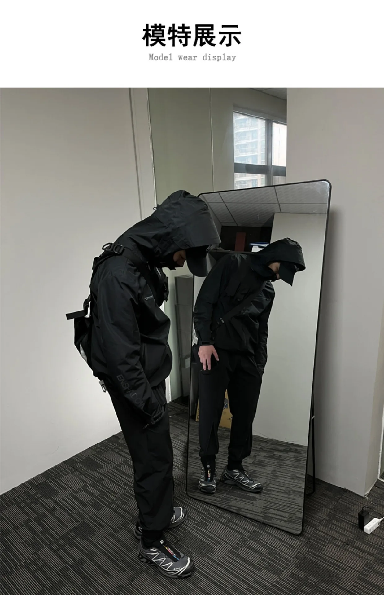 Sianlanhiam 23ss Thin double shape pants lightweight nylon material dwr coating front leg zipper  techwear gorpcore