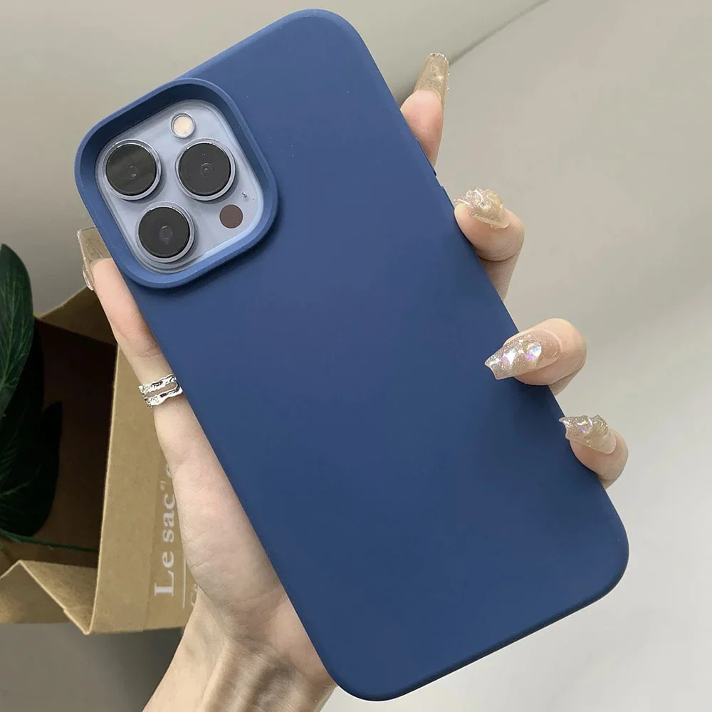 Enhanced Shockproof Soft Solid Color Phone Case - Durable and Protective Cover