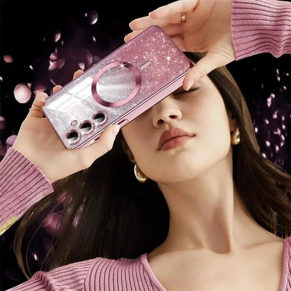 Watanabe Glitter Gradient Magnetic Silicone Protective Phone Cover