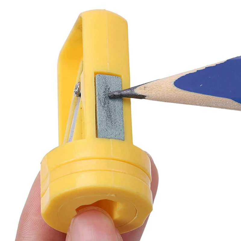 Taille-crayon De Charpentier - Taille-crayon - Outil D'affûtage étroit - Outils à Main Pour Le Travail Du Bois (4 Pièces, Jaune