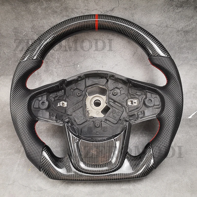 

Custom Racing Sports Carbon Fiber Steering Wheel Perforated Leather For Toyota Supra A90 GR MK5 2019 2020 w/Paddle Hole