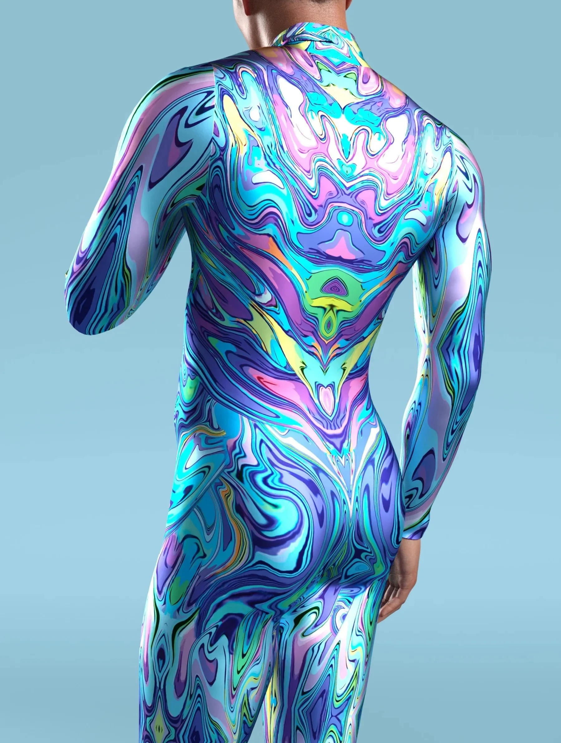 Futuristic Mechanical Armour Jumpsuit Cool Fighter Cosplay Bodysuit 3D Printed Steampunk Costume Party Shows Men Zentai Suit cosplay costume