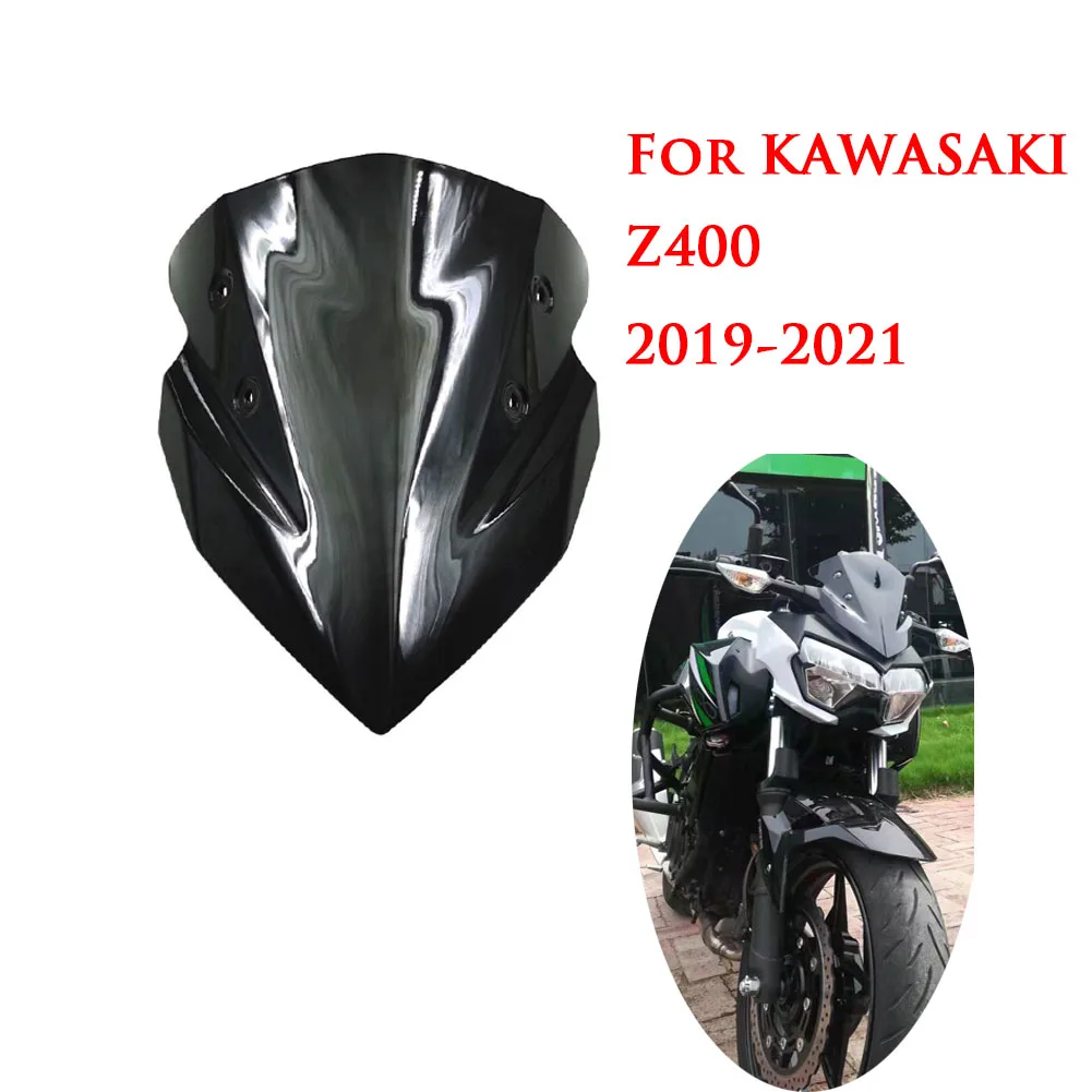 For Kawasaki Z400 Z 400 20192021 2020 Black Motorcycle Abs Windscreen