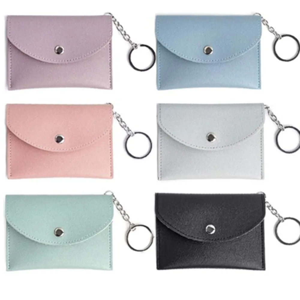 Mini Purse Women Leather Card Card Wallet Womens Keychain