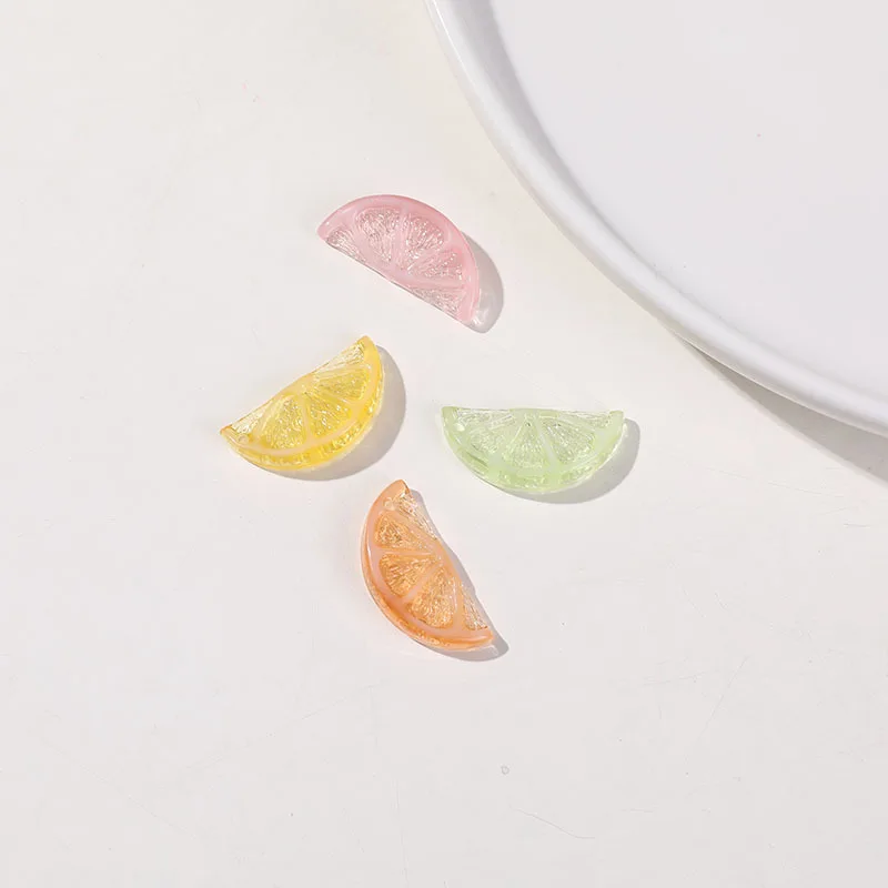 겨울 인스 걸 과일 시리즈 레몬 DIY 송진 귀걸이, 여성 펜던트 재료 참, 쥬얼리 제작 귀걸이, 2 개