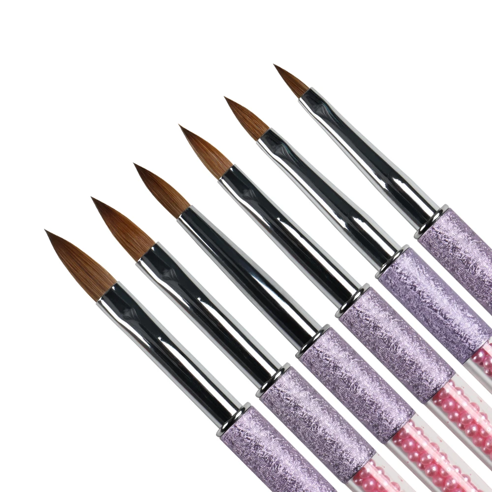 BQAN 2#4#6#8#12# Purple Pearl Nail Brush Acrylic Nail Kolinsky Brush Kolinsky Acrylic Brush For Nails Acrylic Liquid Powder 5